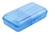 Rotho Fun Vesperdose mit 2 herausnehmbaren Trennwänden, Kunststoff (BPA -frei), blau, Gr. L / 1.7 Liter (24,5 x 14,5 x 6,5 cm)