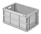 ALUTEC Faltbox aus Kunststoff (Inhalt 64 l, Außenmaße (LxBxH) 600 x 400 x 320 mm, lebensmittelecht, kälte- und hitzebeständig von -40° bis +80°C, Aufbewahrungskiste) 05100