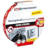 tesa Powerbond ULTRA STRONG - Doppelseitiges, extra starkes Montageband zur permanenten Befestigung im Außen- und Innenbereich - 5 m