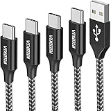 USB C Kabel, [4Stück 0.5M 1M 2M 3M] Nylon Ladekabel USB C Fast Charge Typ C Kabel Sync Schnellladekabel für Samsung Galaxy S22 S21 S20 S10 S9 S8 Plus, Note 10 9 8, A71 A53 A33 A20 usw